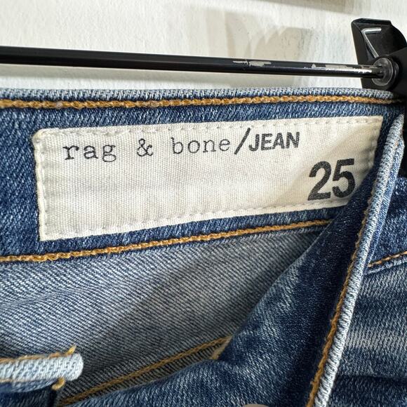 Rag & Bone Olana High Rise Skinny Ankle Jeans Size 25 Colorblock Knee Patchwork - Picture 5 of 15